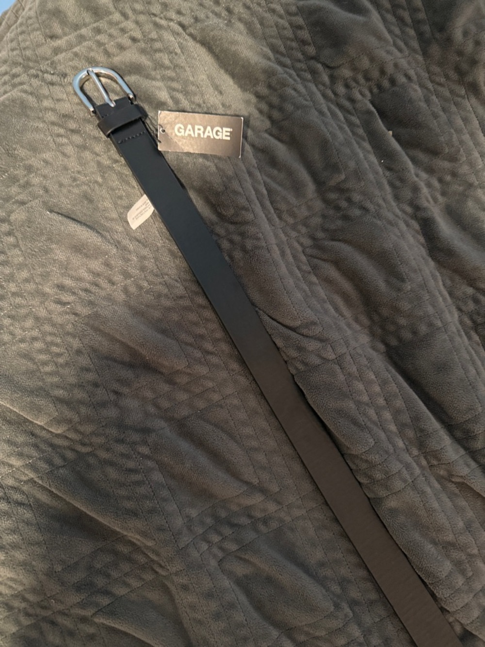 GARAGE woman’s Black Leather Belt with Silver Buckle
